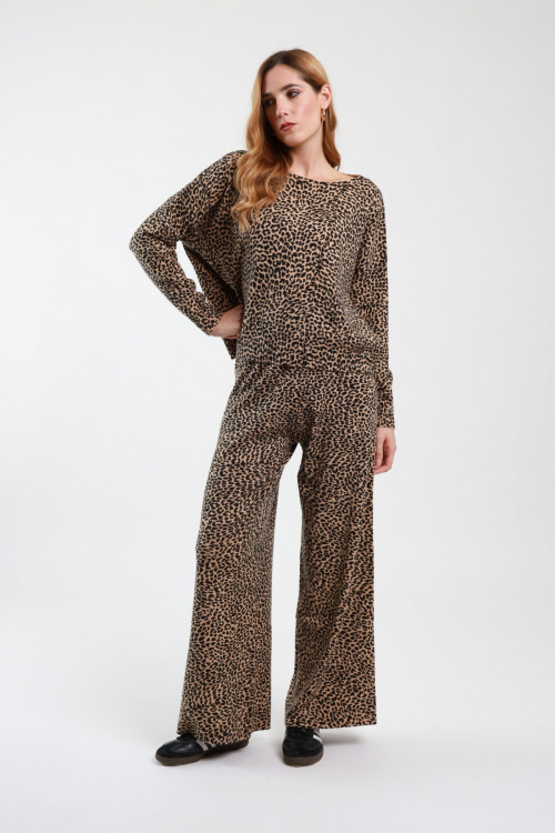 Susy Mix Pantaloni in Maglia Maculati