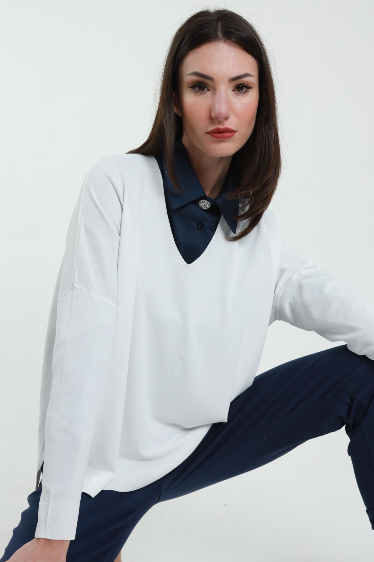 Pullover mit V-Ausschnitt