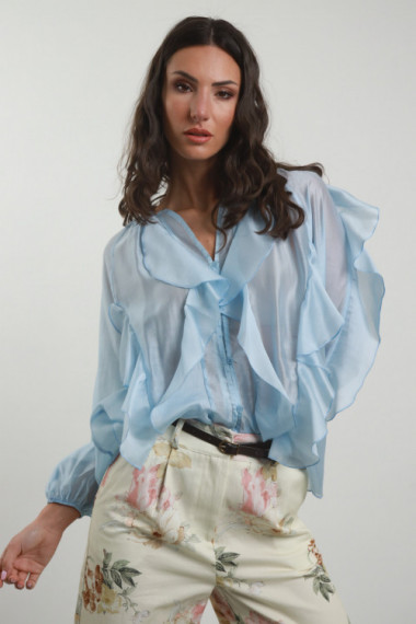 Over shirt with rouches