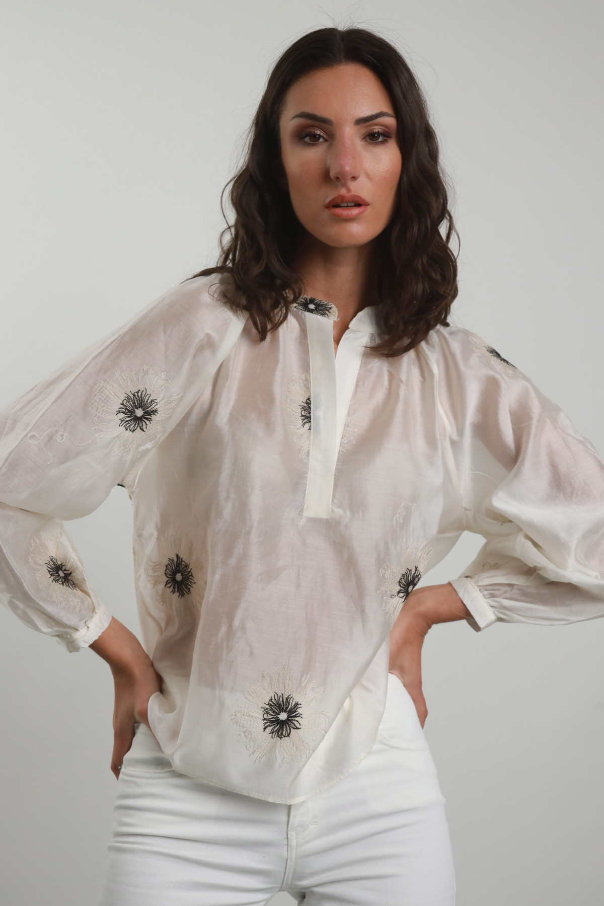 Camicia Ricamo Fiori