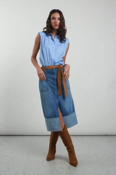 Jeans skirt with fusciacca