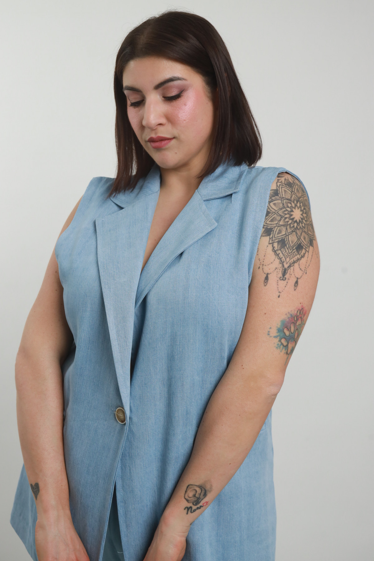 Susy Star - Gilet Denim with Pizzo