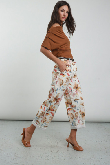 Flower print pants