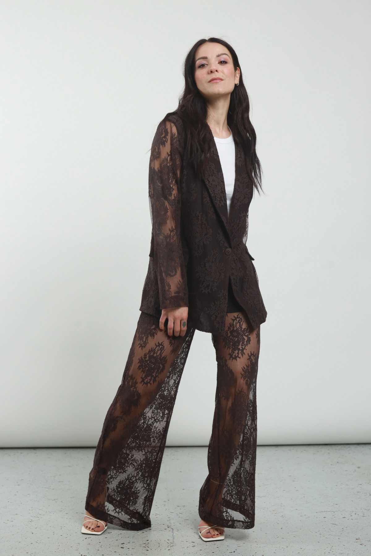Pantalone pizzo 55%pa 45%co+95%pl 5%ea