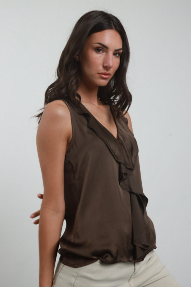 Tank top with Rouches
