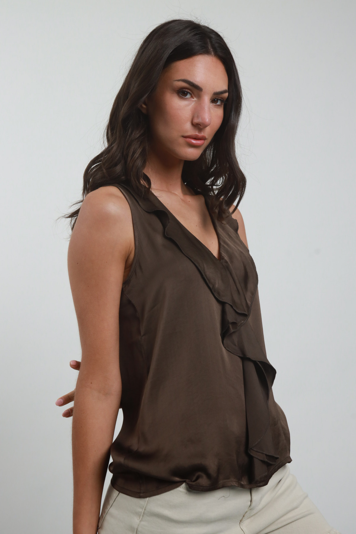 Tanktop mit Rouches