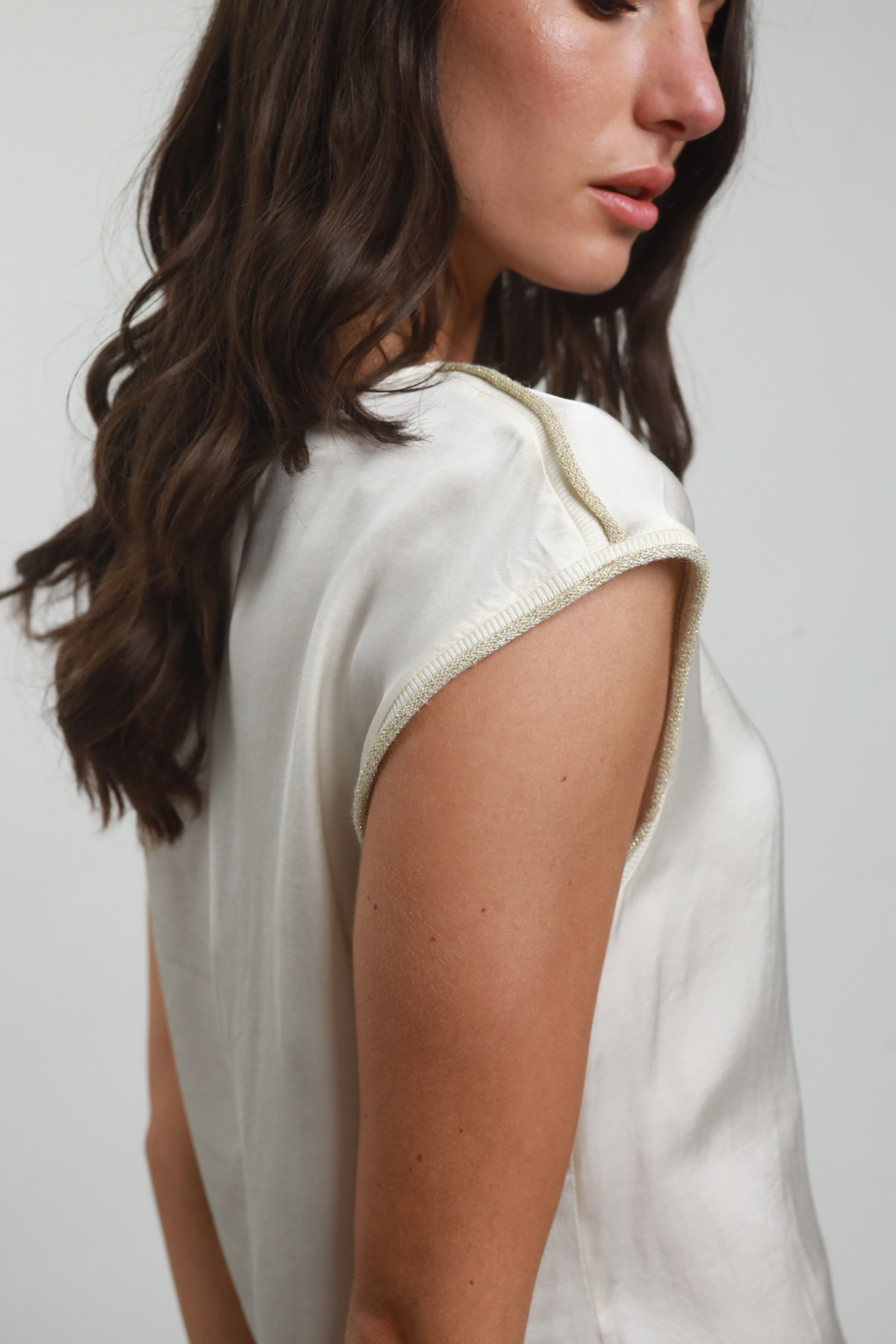 Lurex Detail Bluse