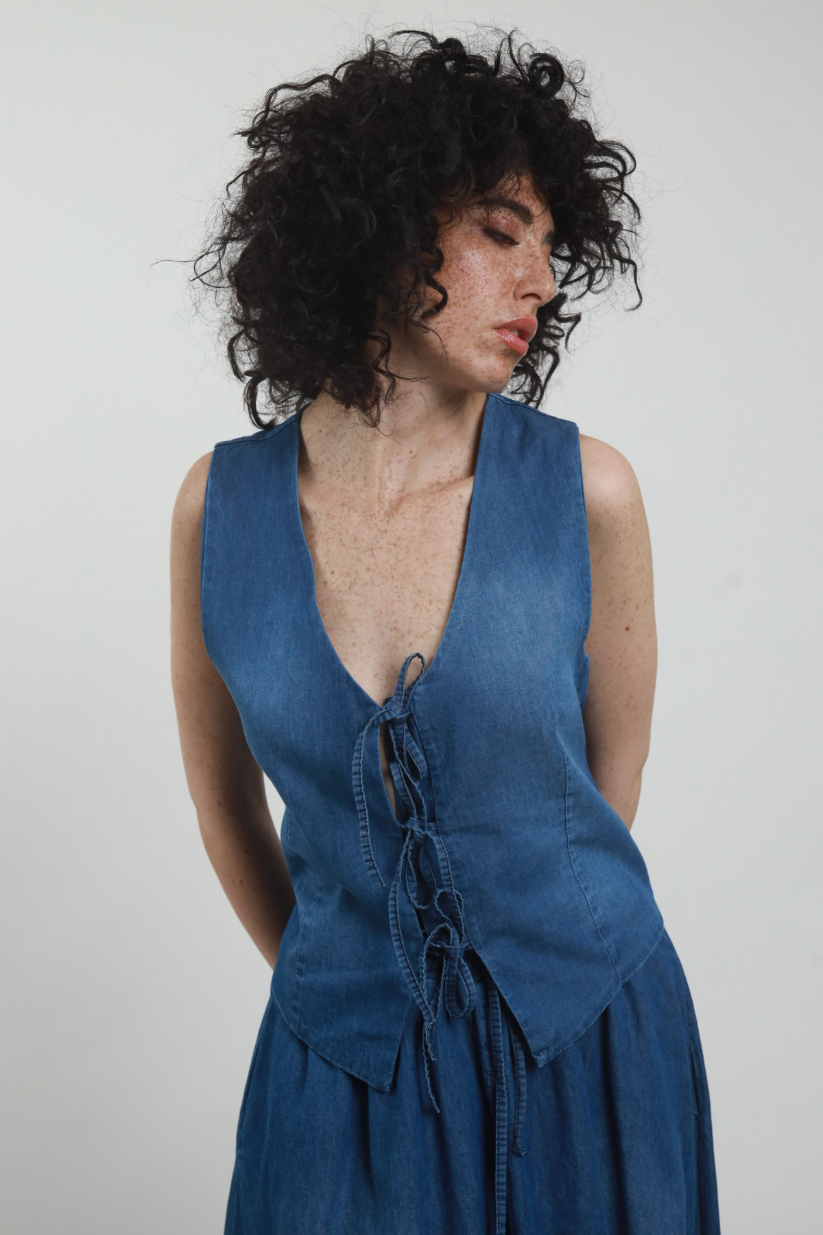 Gilet in Chambray