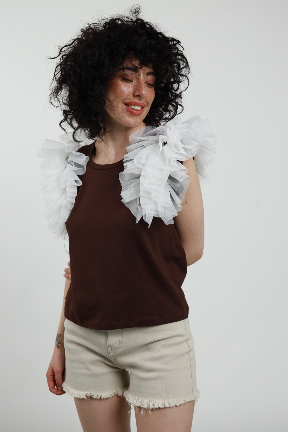 T-Shirt tulle 94%co 6%ea+100%pl