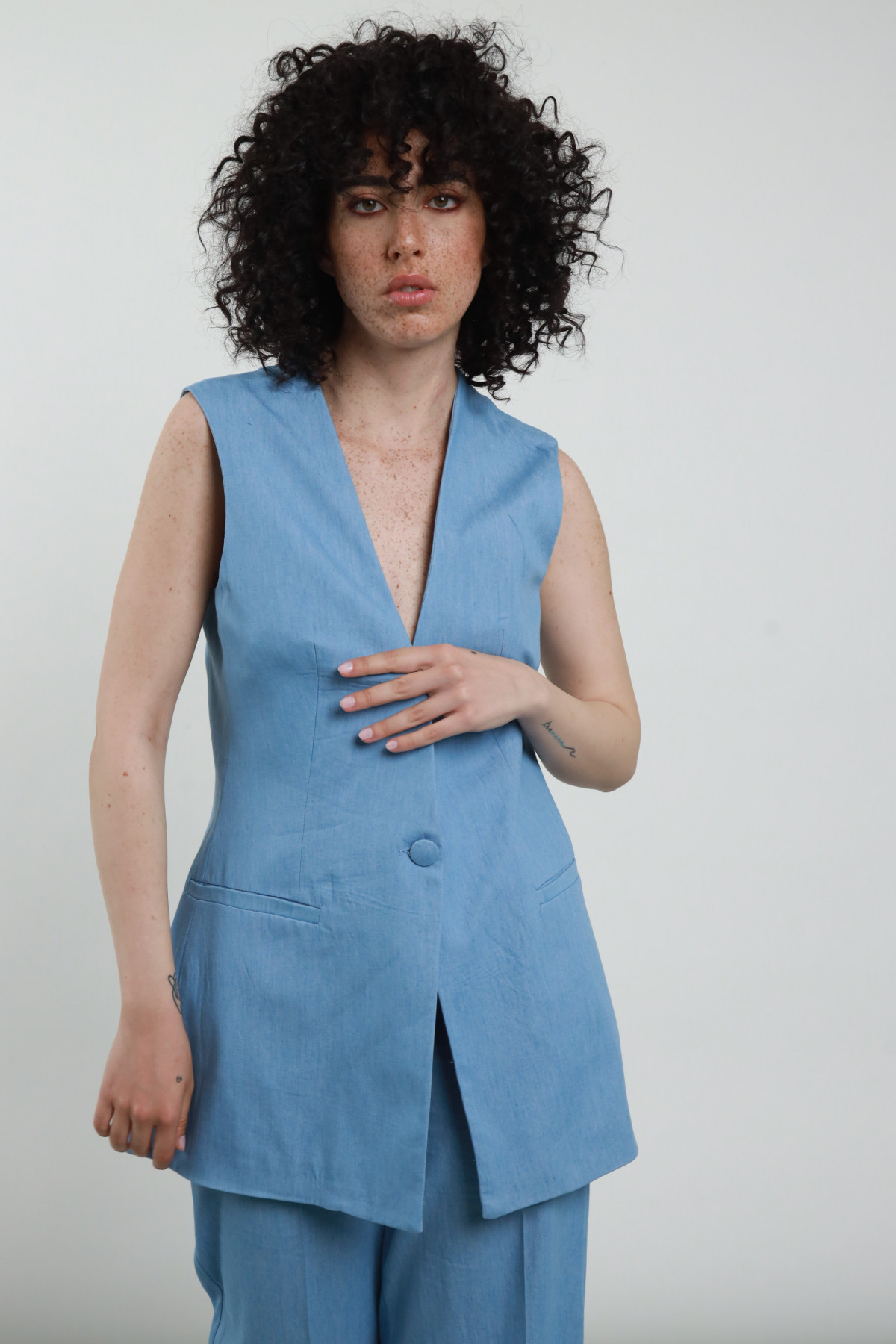 Gilet Chambray