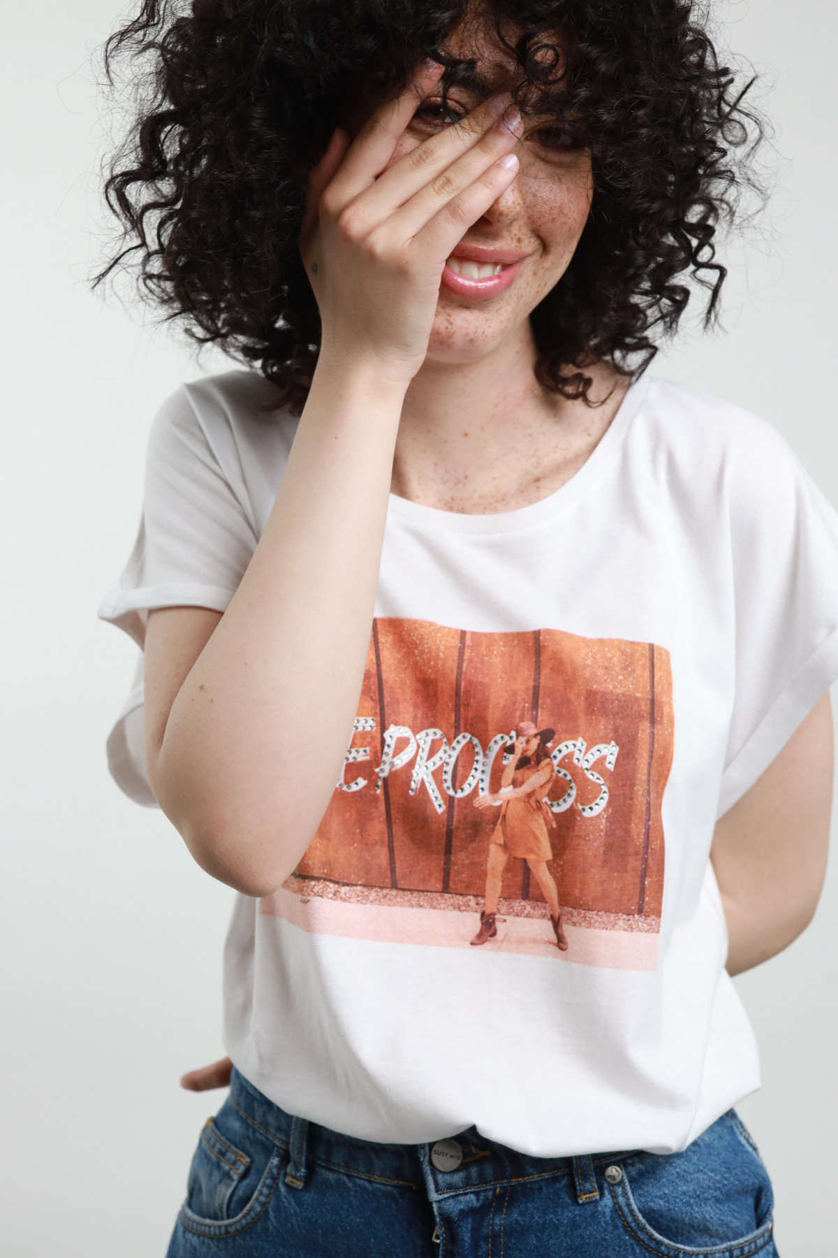 T-Shirt Stampa con Strass