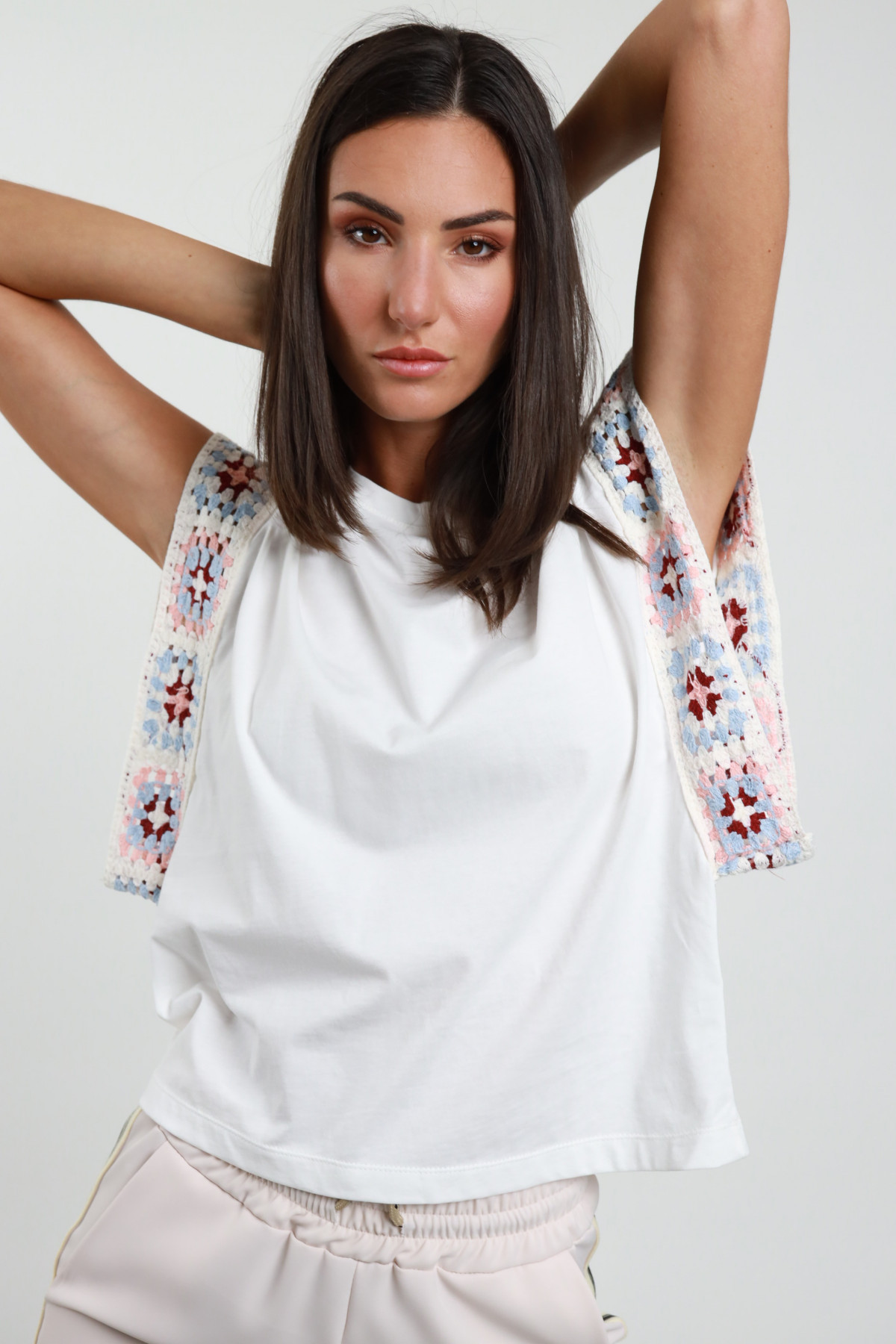 T-shirt Smanicata Crochet