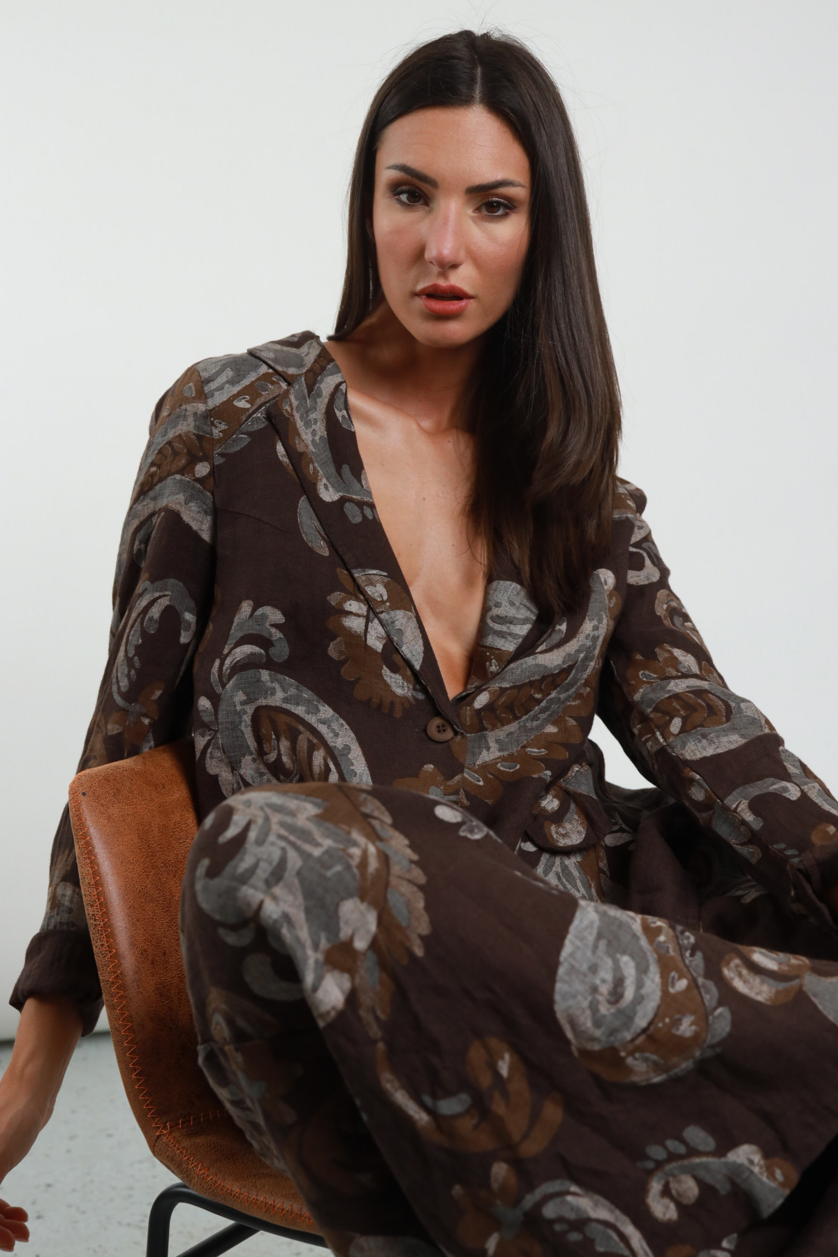Blazer Lino Stampata