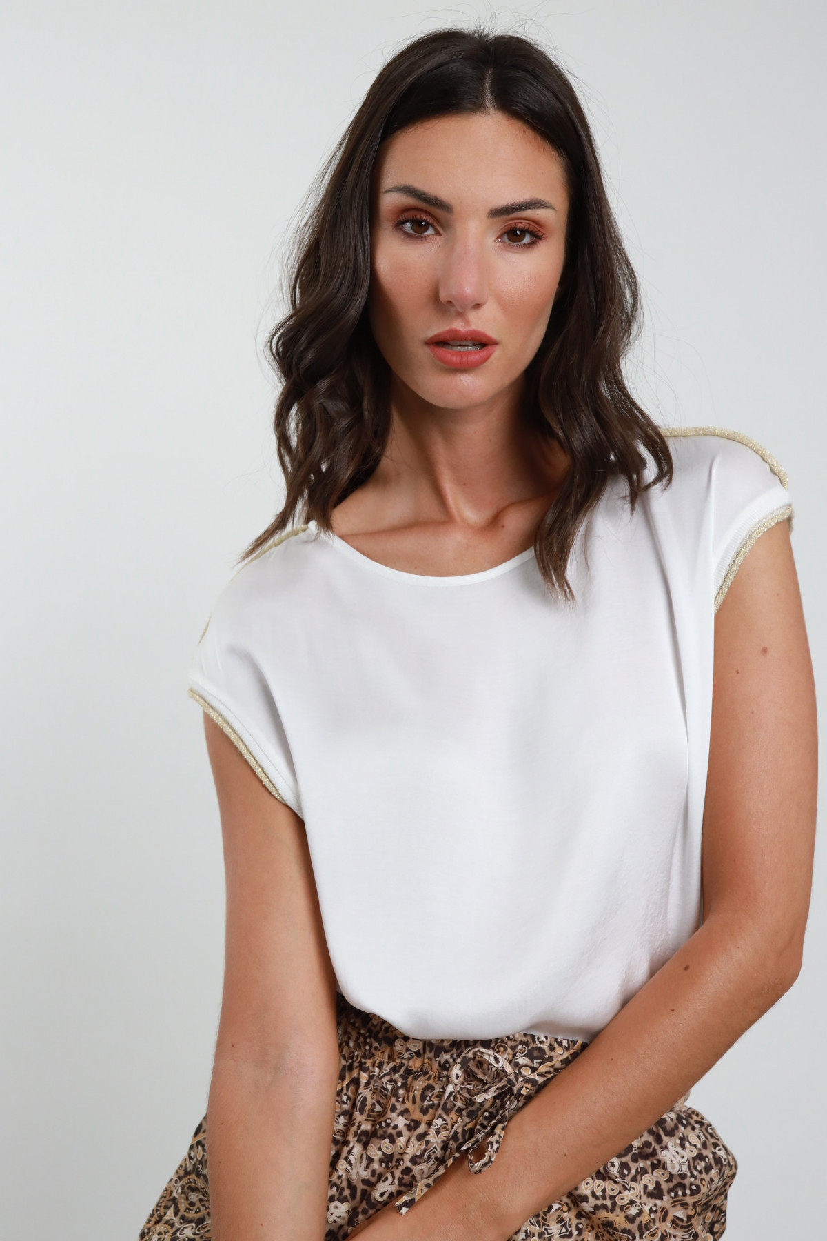 Lurex detail blouse