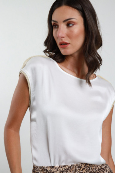 Lurex Detail Bluse