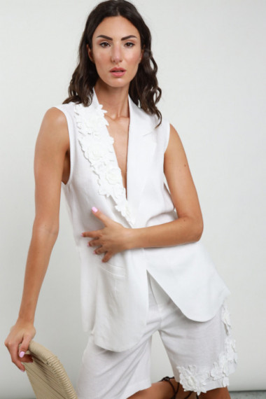 Gilet c/fiori 55%li 45%vi