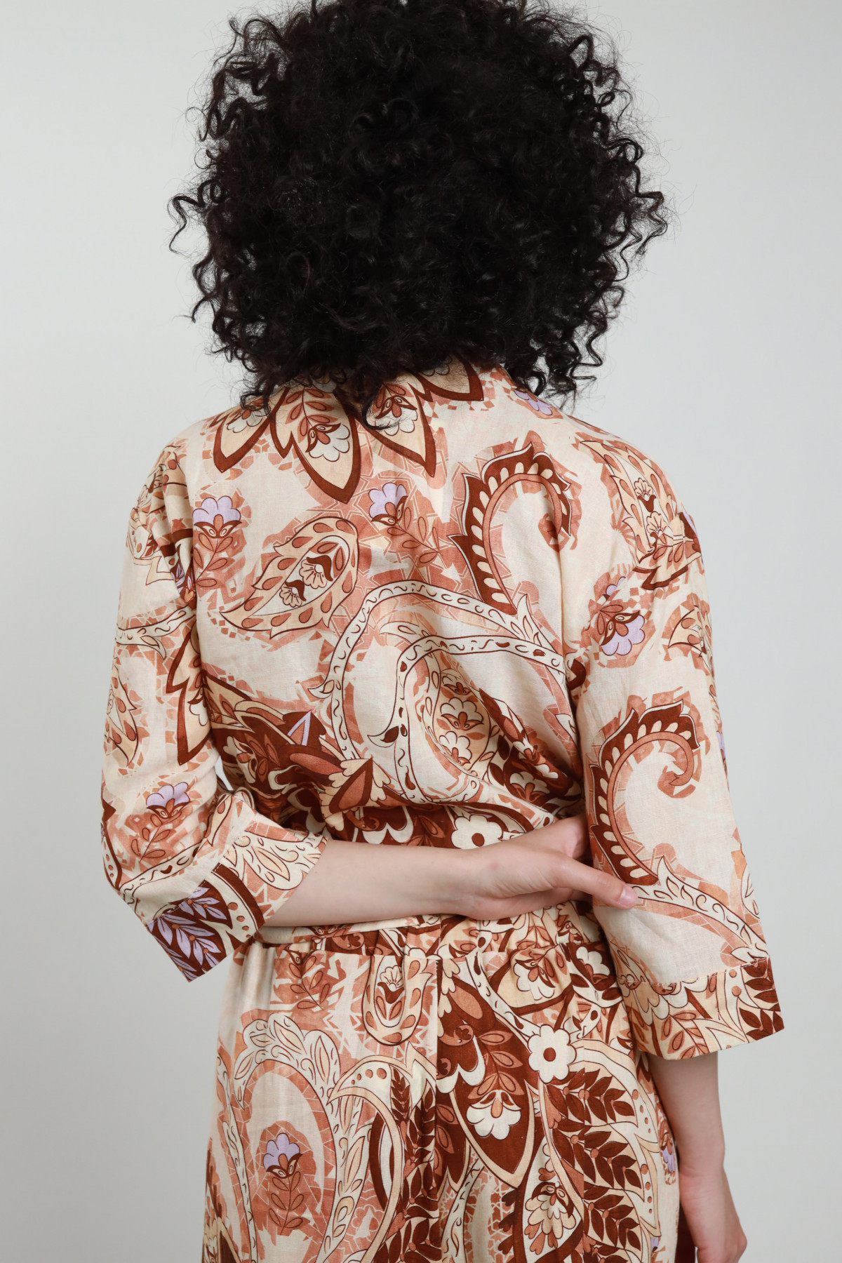 Camicia Aperta Misto Lino