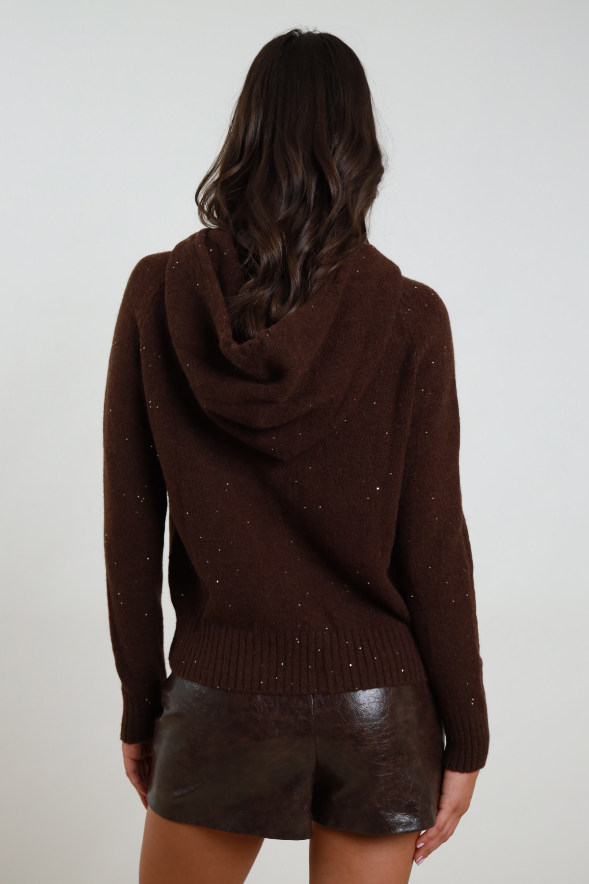 Maglia Cappuccio Micro Paillettes