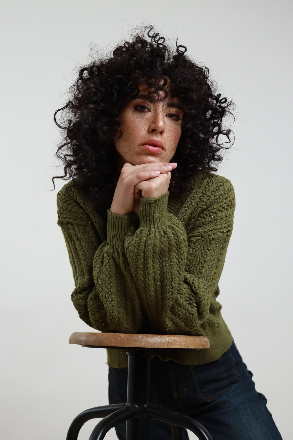 Maglia Scollo V Micro Paillettes