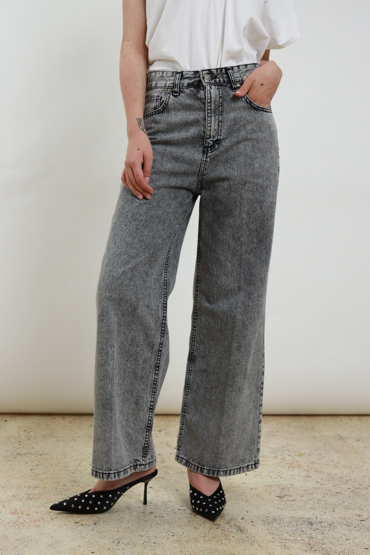 Jeans Gamba Dritta Slavati