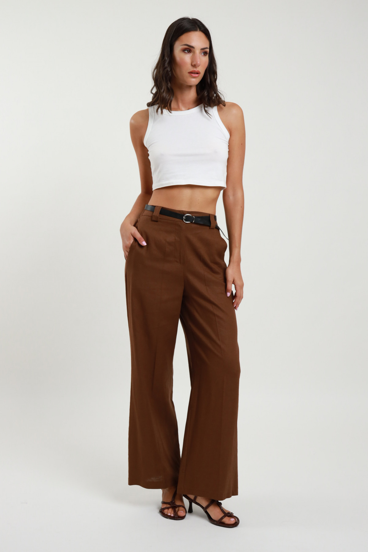 Pantaloni Lino Cintura