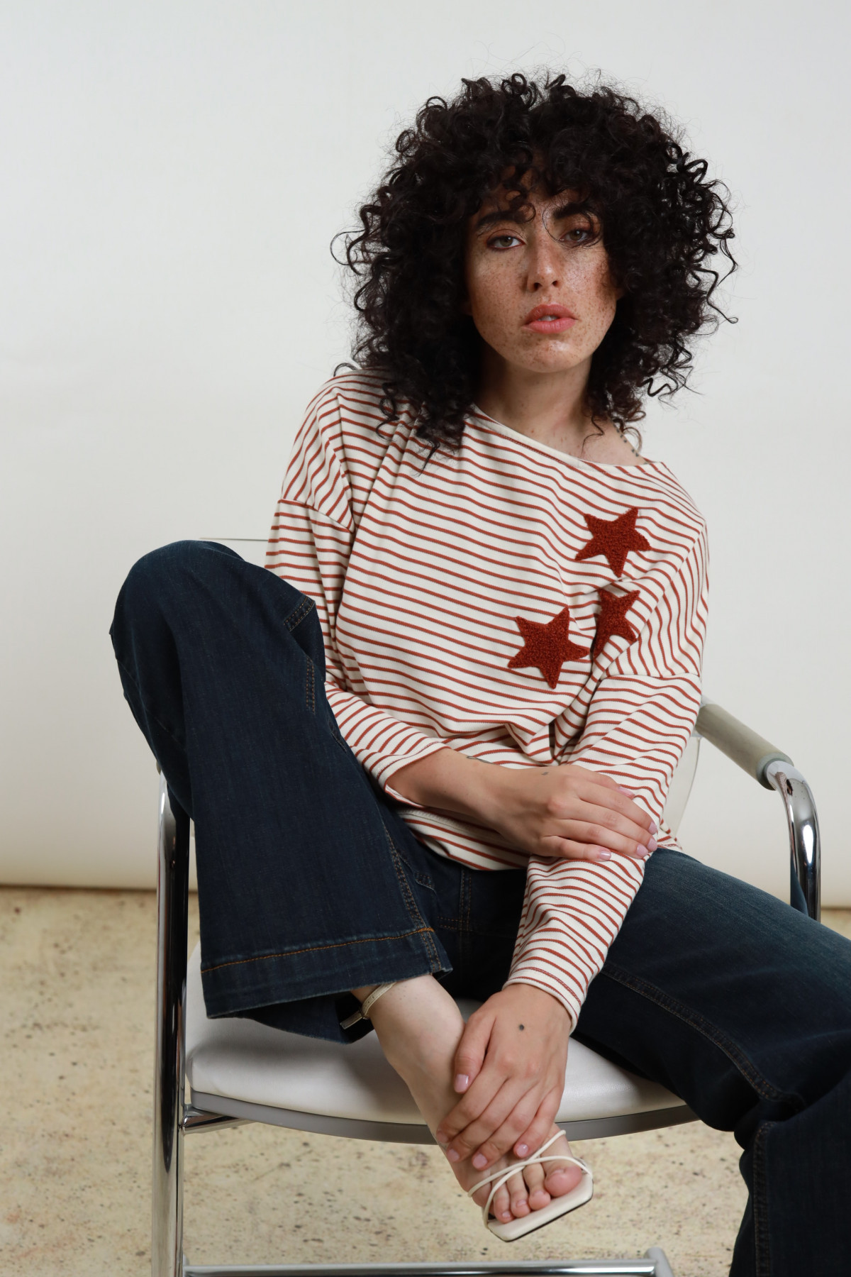 Maglia Righe Ricamo Stelle