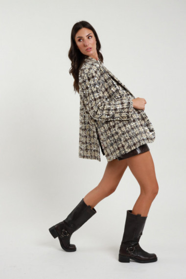 Blazer Over Check e Paillettes
