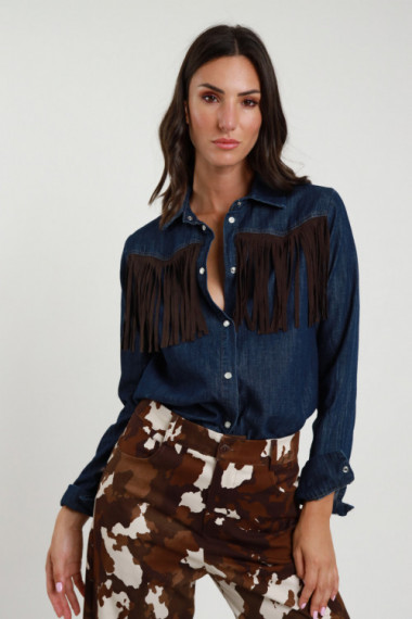 Camicia Jeans con Frange