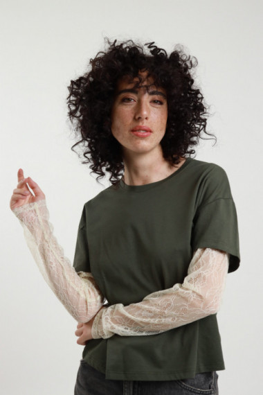 T-Shirt Maniche Pizzo