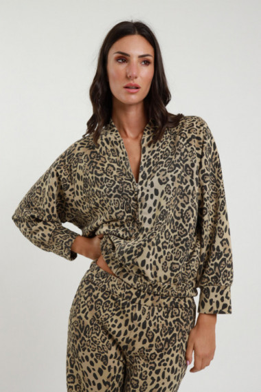 Bomber zip maculato 65%co 35%pl