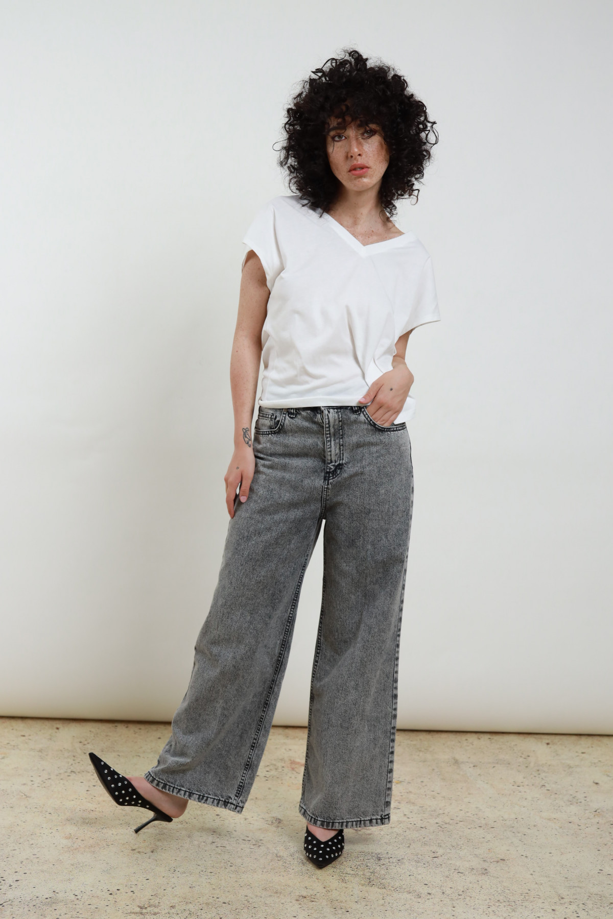 Jeans Gamba Dritta Slavati