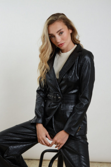 Blazer Ecopelle con Cintura