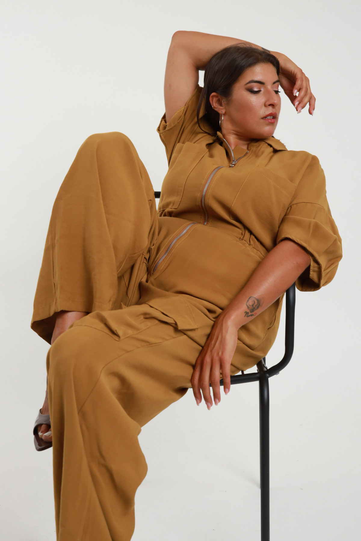 Tencel suit with zip