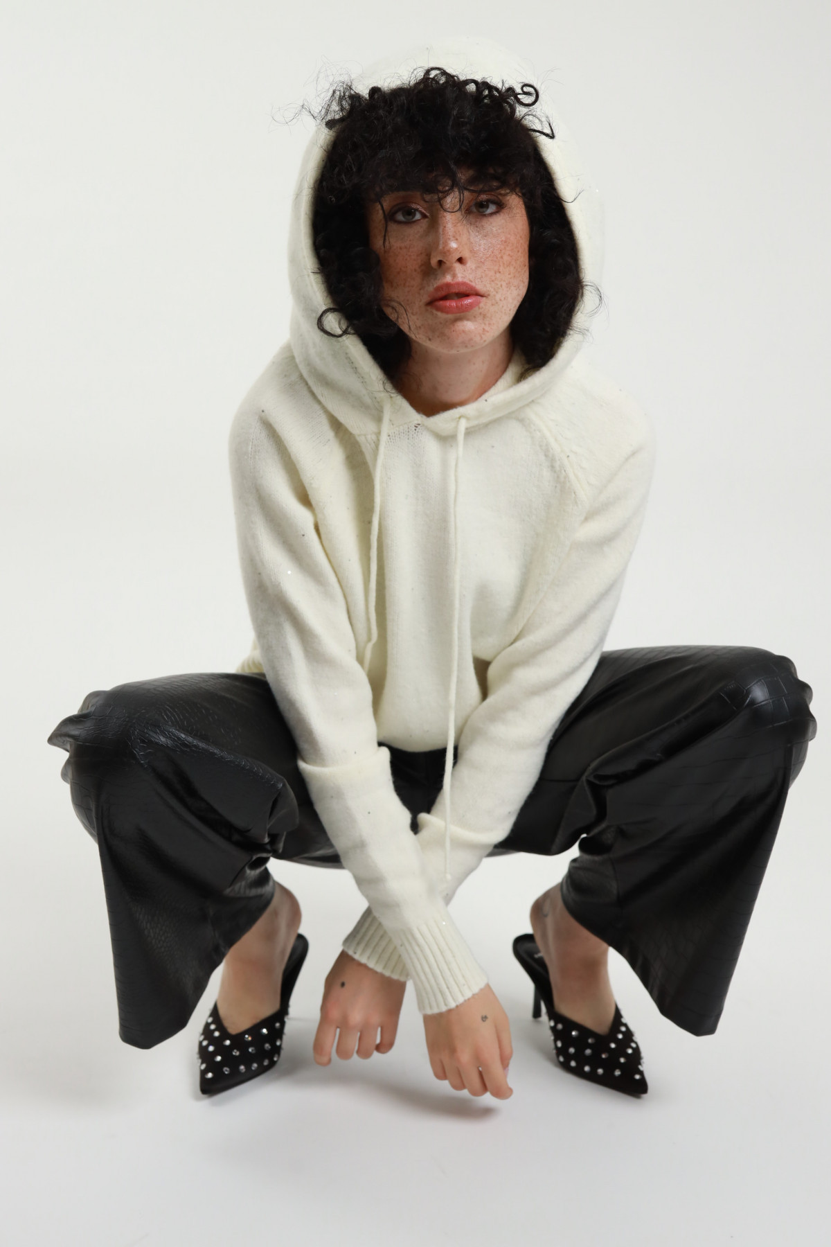 Maglia Cappuccio Micro Paillettes