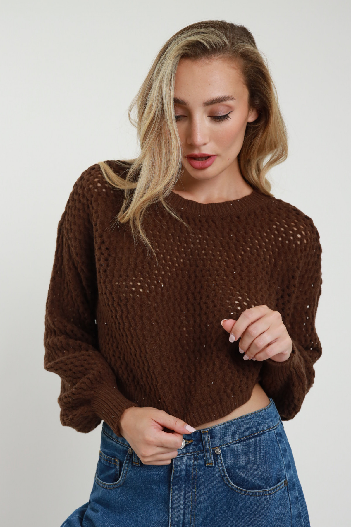 Maglia Crop Traforata