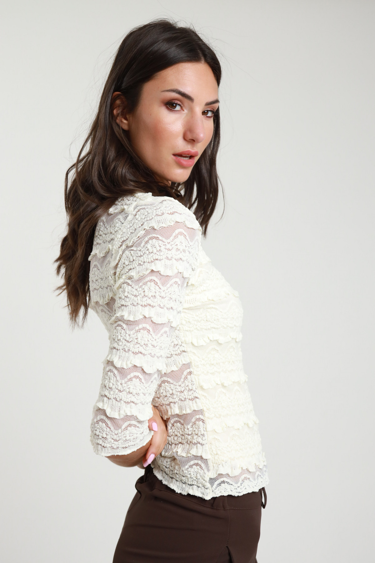 Rouches lace shirt