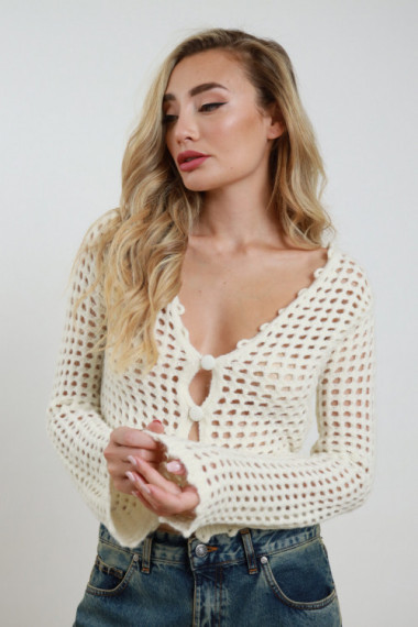 Cardigan Crop Traforato