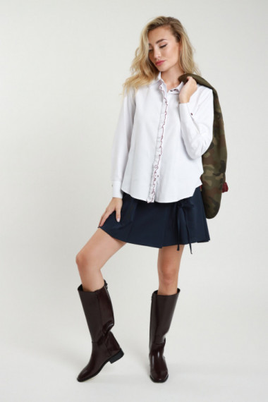 Camicia oxford c/rouches 55%pl 45%co