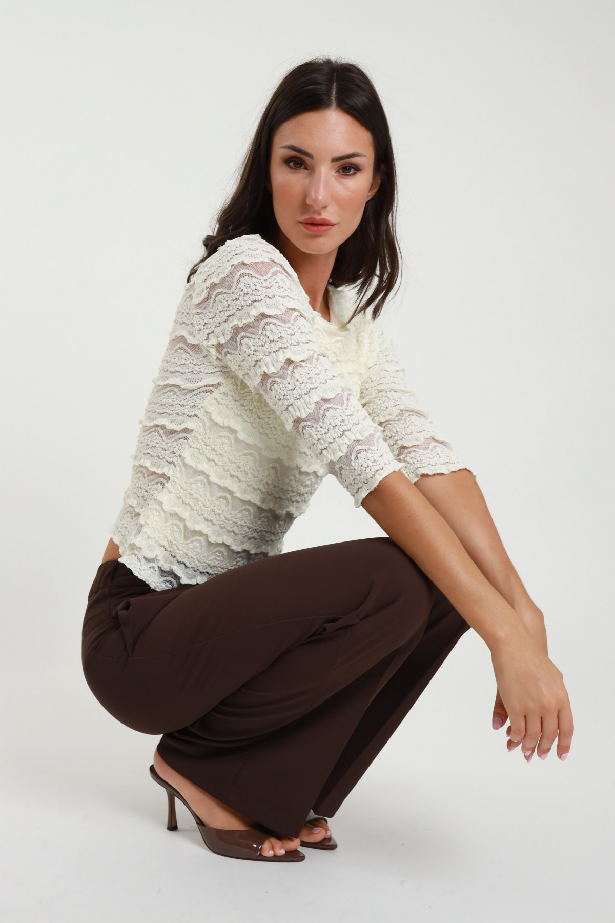Rouches lace shirt