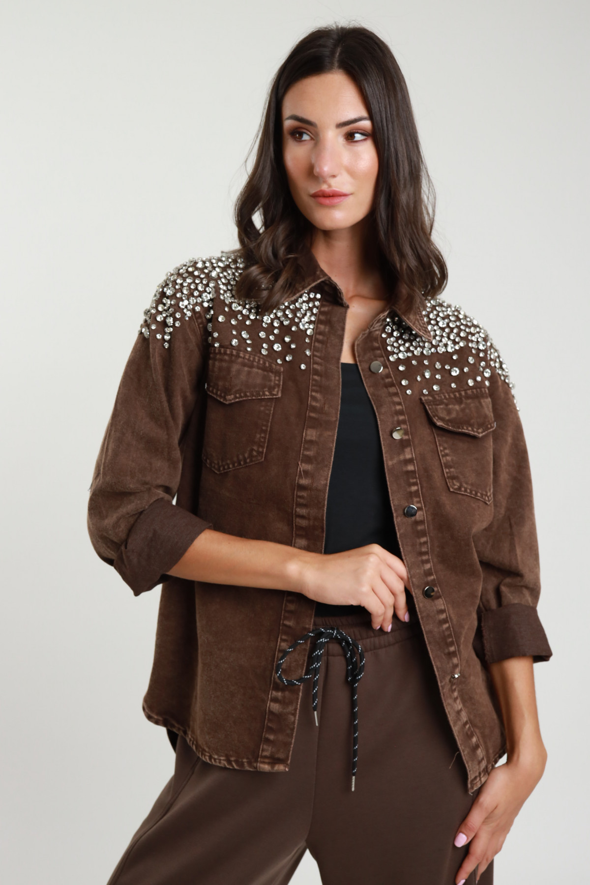 Camicia Denim e Strass