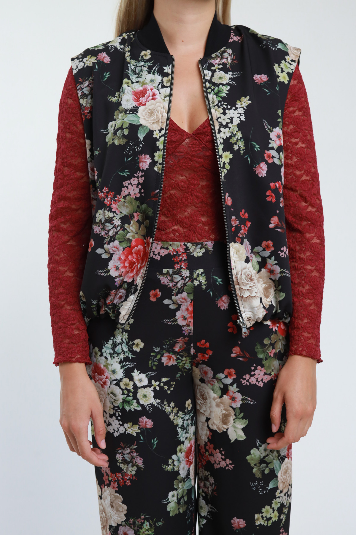 Gilet Bomber Fiorato