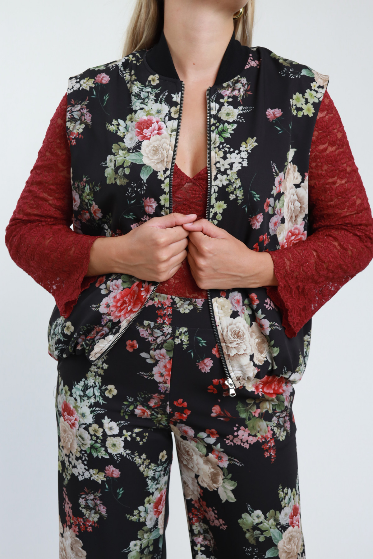 Gilet Bomber Fiorato