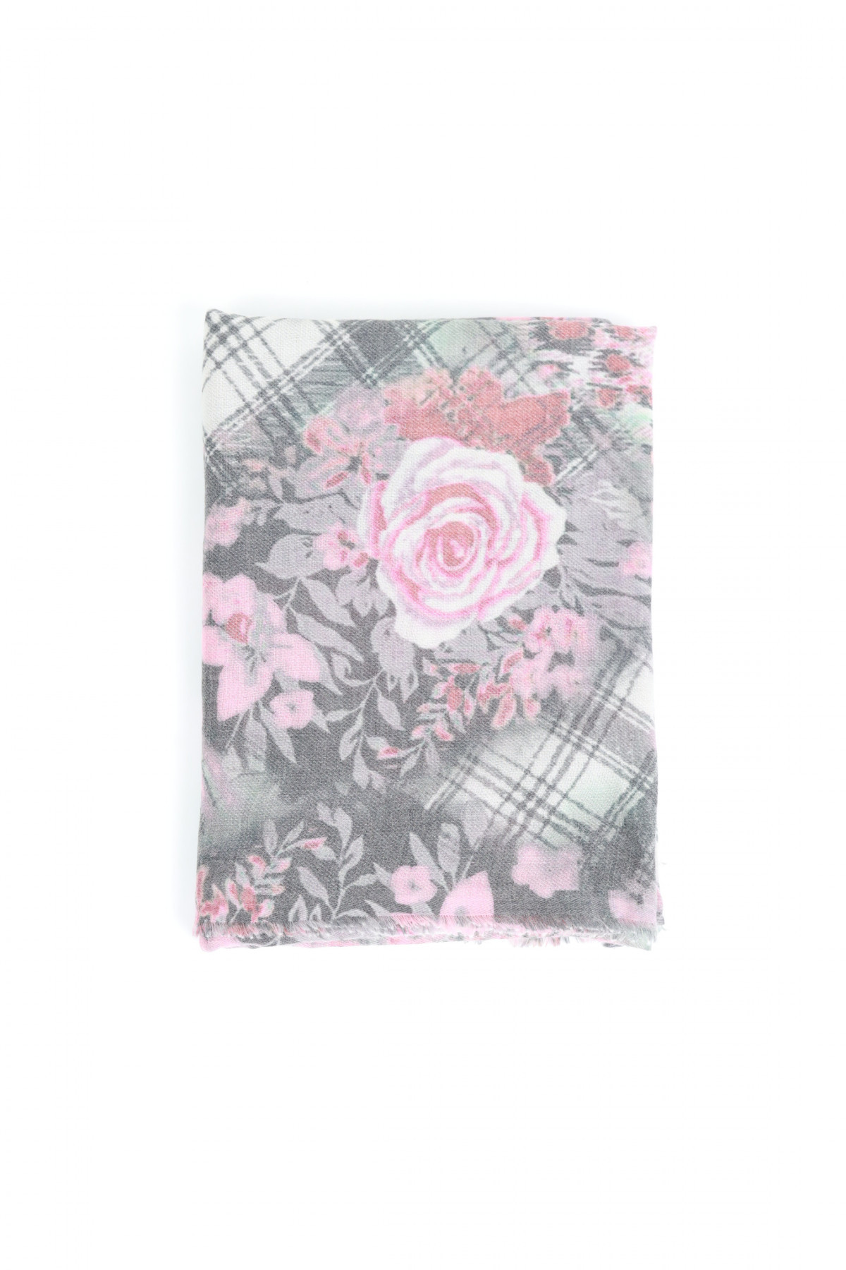 Stola Check Fiori