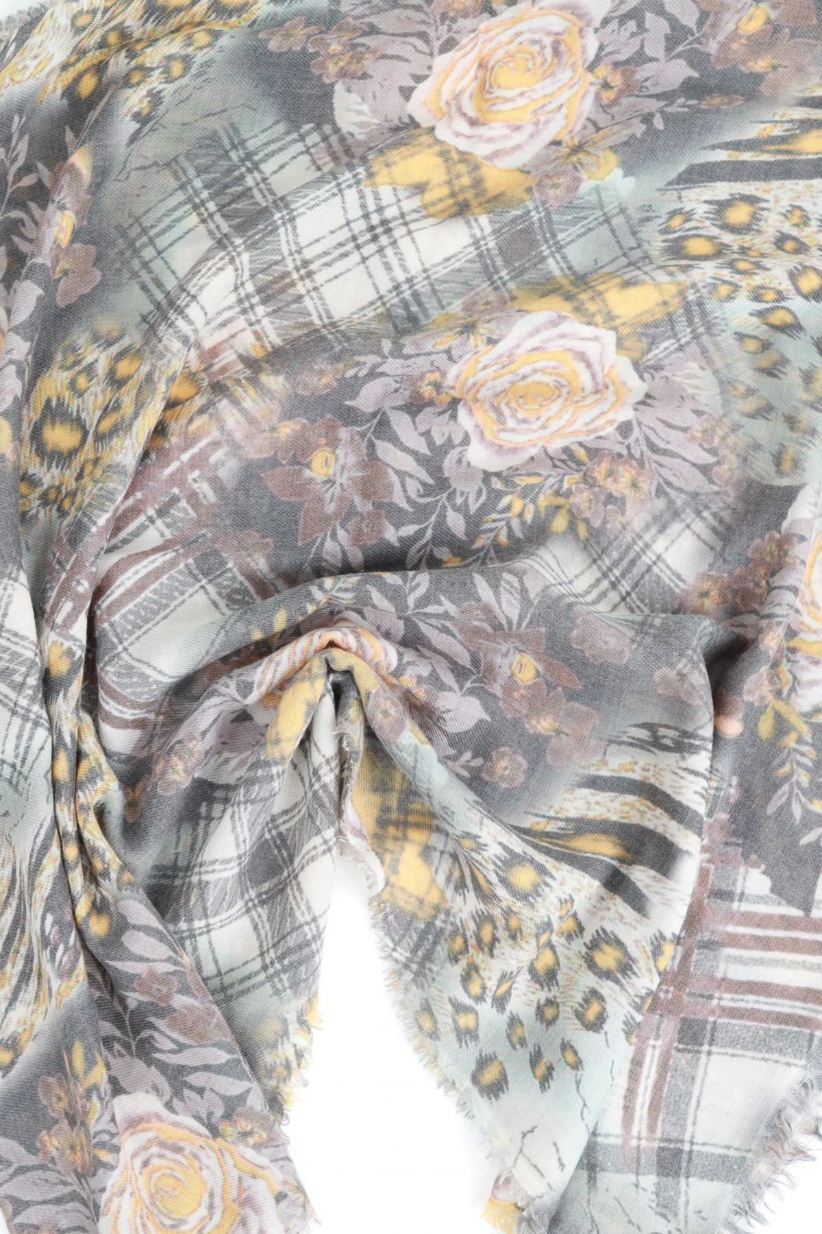 Stola Check Fiori