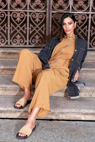 Tencel suit with zip