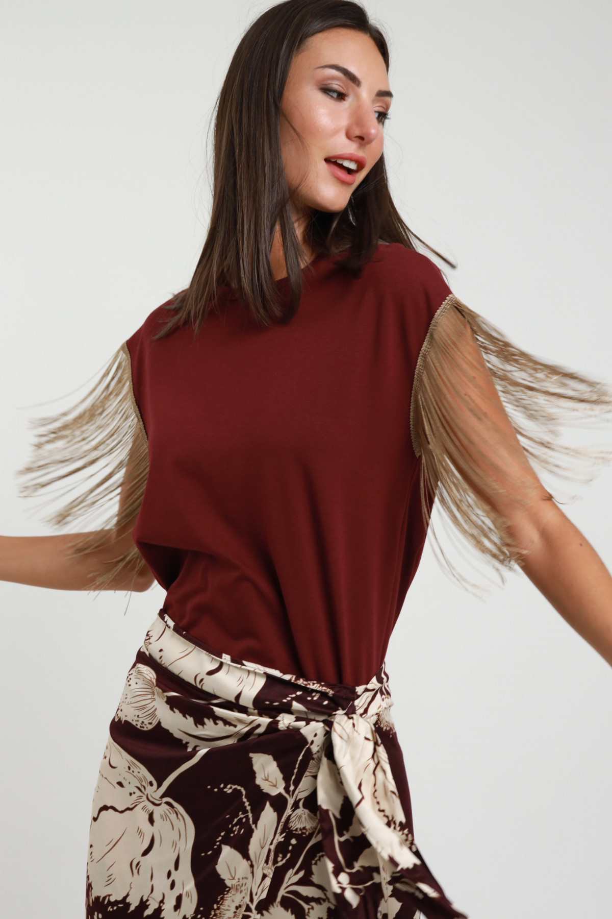 T-shirt Frange