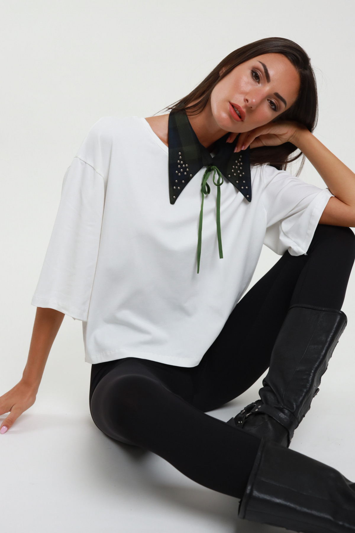 T-Shirt Colletto Check