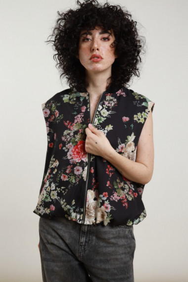Gilet Bomber Fiorato