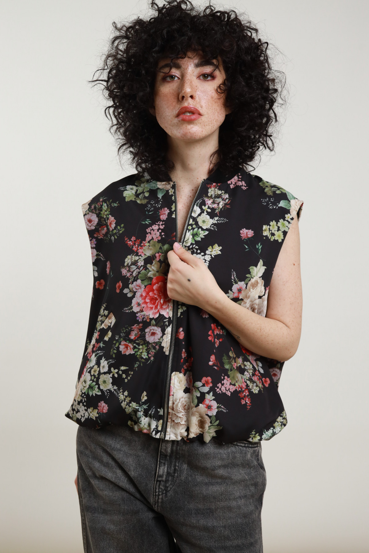 Gilet Bomber Fiorato