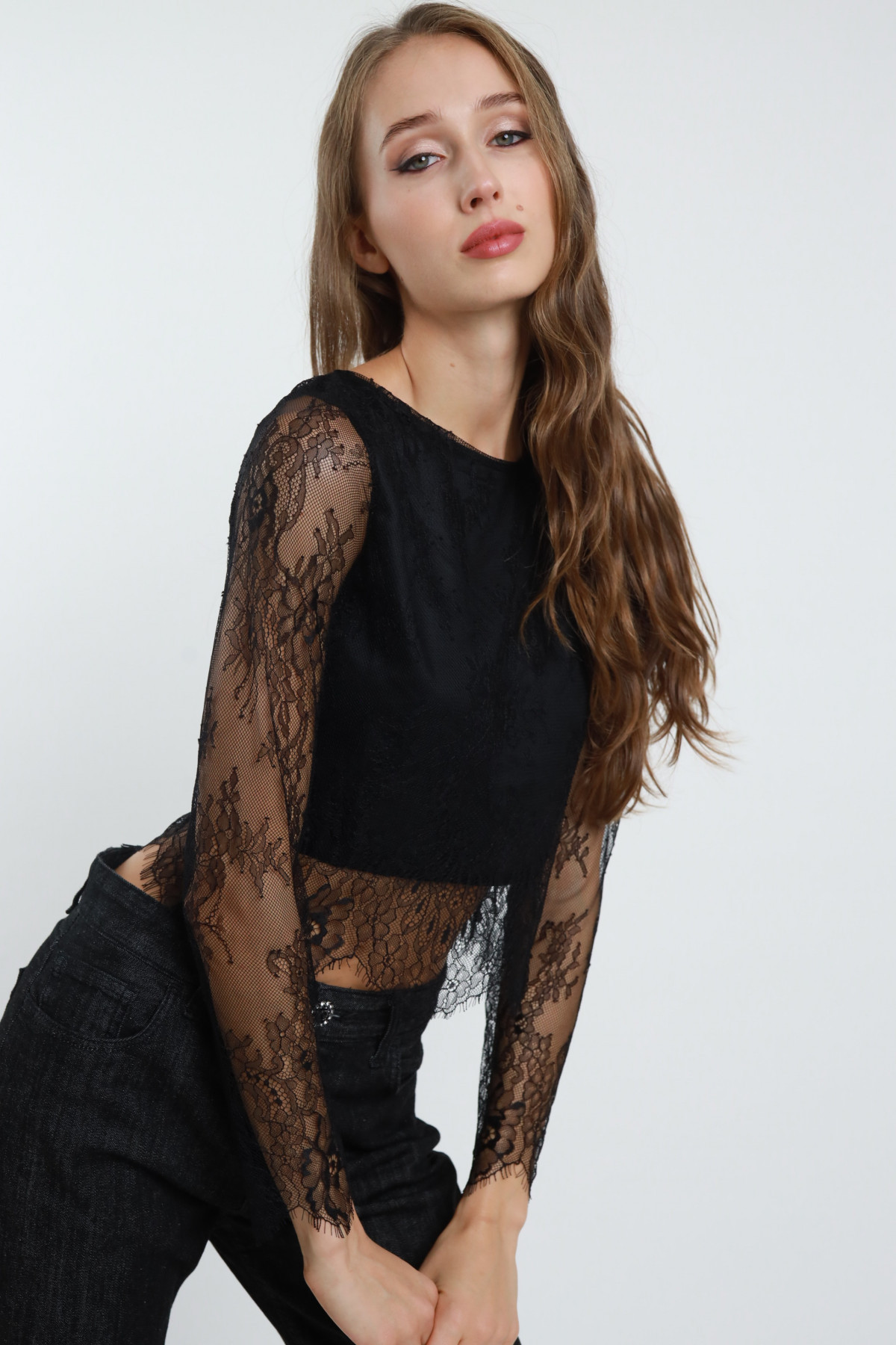 Pizzo crop shirt